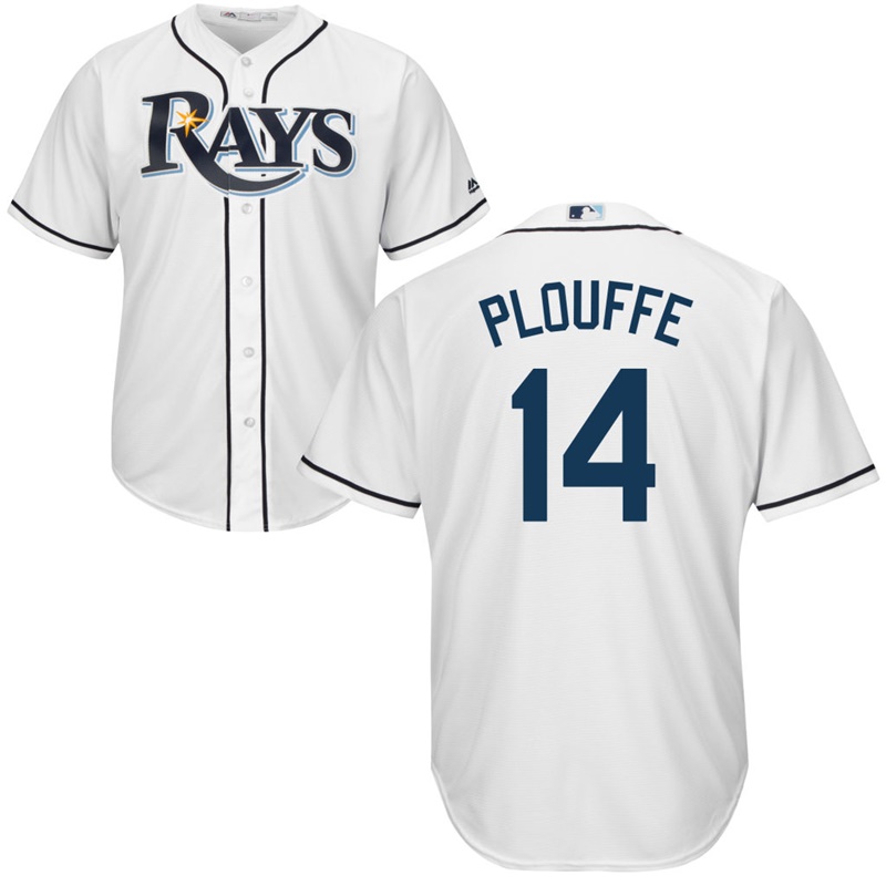 Men Trevor Plouffe #14 Tampa Bay Rays Home White Cool Base Jersey