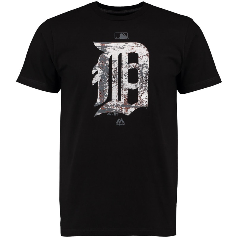 Detroit Tigers Black Clubhouse Fashion Foil T-Shirt -  Men