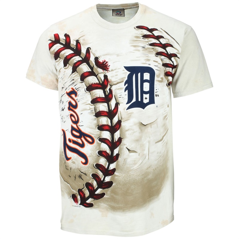 Men Detroit Tigers Hardball Tie-Dye Cream T-Shirt