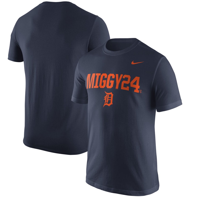 Men Detroit Tigers Miguel Cabrera Nickname #24 Navy Name & Number Performance T-Shirt