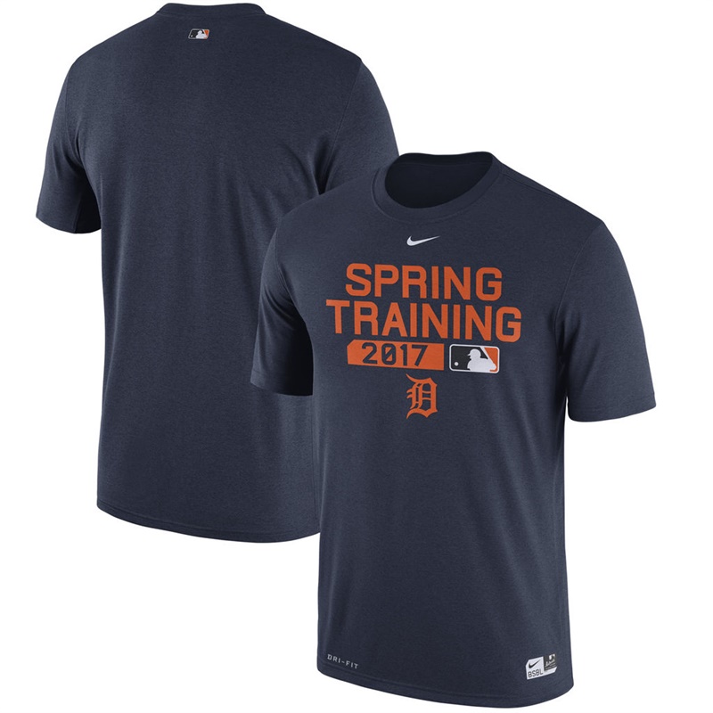 Men Detroit Tigers Navy 2017 Spring Training Team Issue Performance T-Shirt