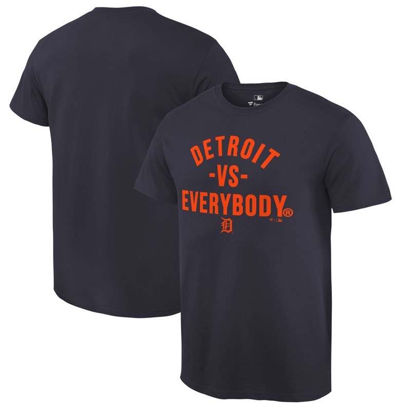 Men Detroit Tigers Navy MLB vs. Everybody T-Shirt