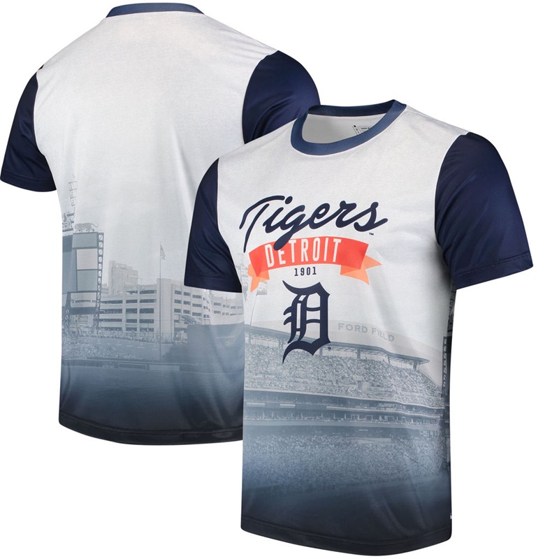 Detroit Tigers Navy Outfield Photo T-Shirt -  Men