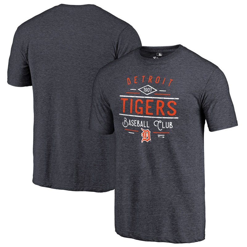 Detroit Tigers Navy Tri-Blend Doubleday T-Shirt - Men