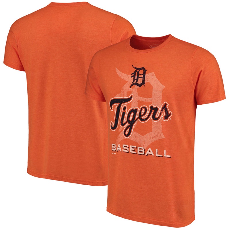 Men Detroit Tigers Orange Visionary Tri-Blend T-Shirt