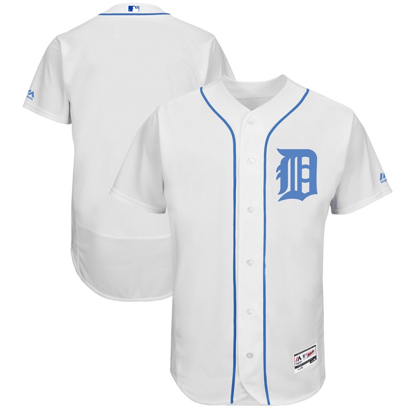 2017 Father's Day Men Detroit Tigers White Flex Base Team Jersey