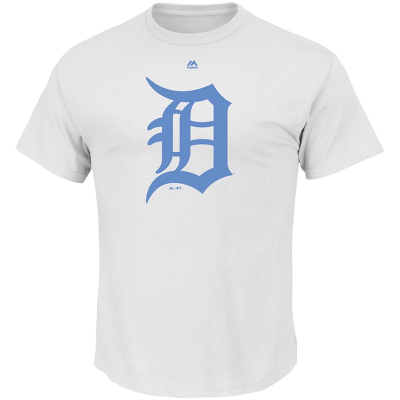 Men Father's Day Logo Detroit Tigers White T-Shirt