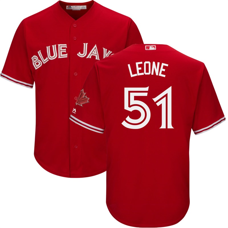 Men Toronto Blue Jays #51 Dominic Leone 2017 Replica Scarlet Cool Base Jersey