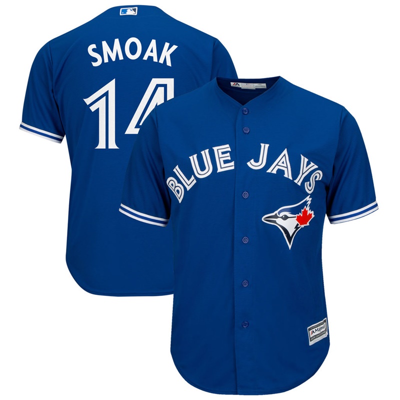 Men Justin Smoak #14 Toronto Blue Jays Replica Alternate Royal Cool Base Jersey