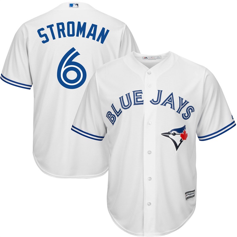 Men Toronto Blue Jays #6 Marcus Stroman Home White Cool Base Jersey