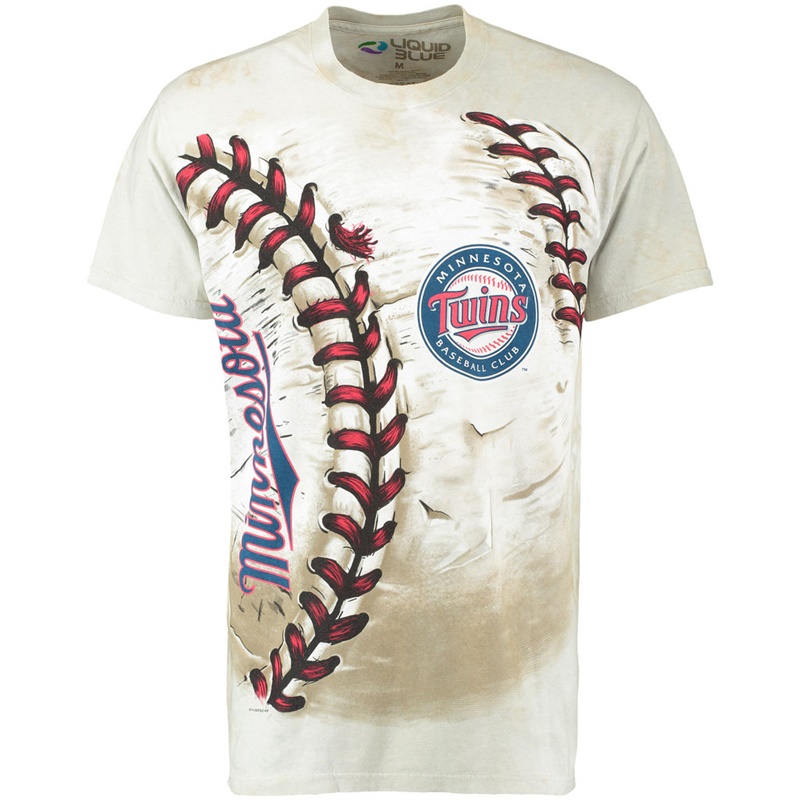 Men Minnesota Twins Hardball Tie-Dye Cream T-Shirt