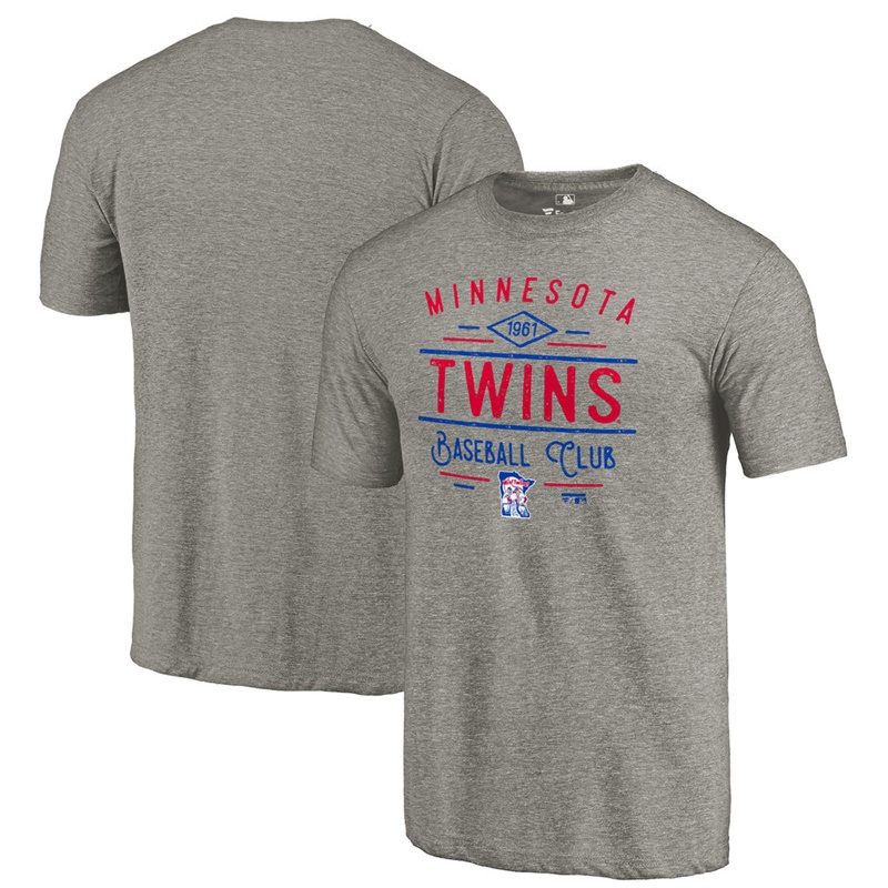 Minnesota Twins Gray Tri-Blend Doubleday T-Shirt - Men