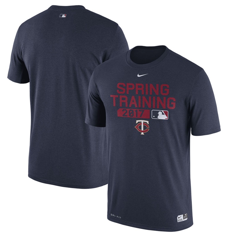 Men Minnesota Twins Navy 2017 Spring Training Team Issue Performance T-Shirt