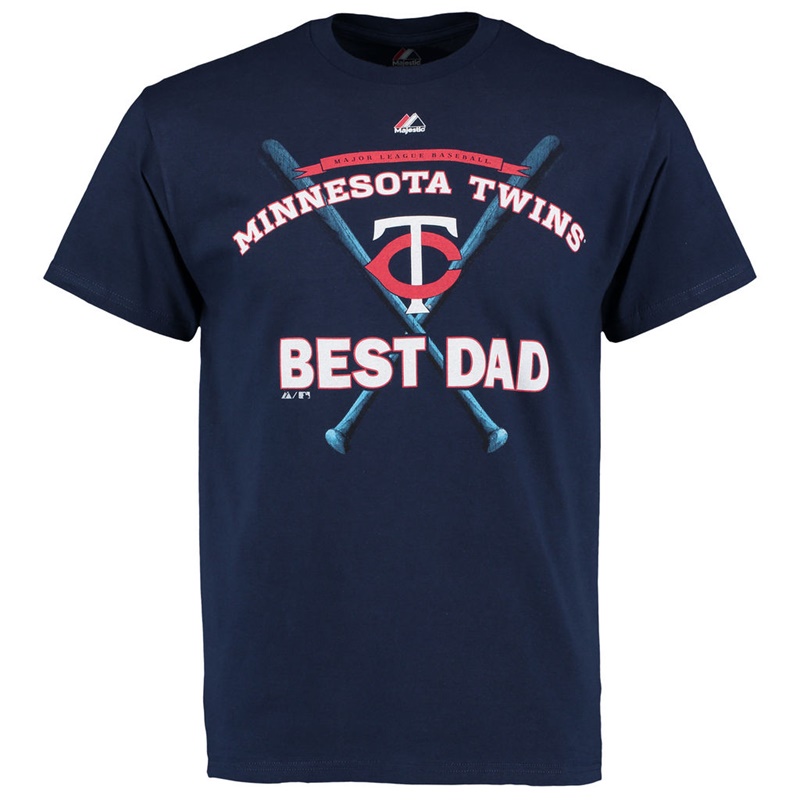 Men Best Dad Minnesota Twins Navy T-Shirt