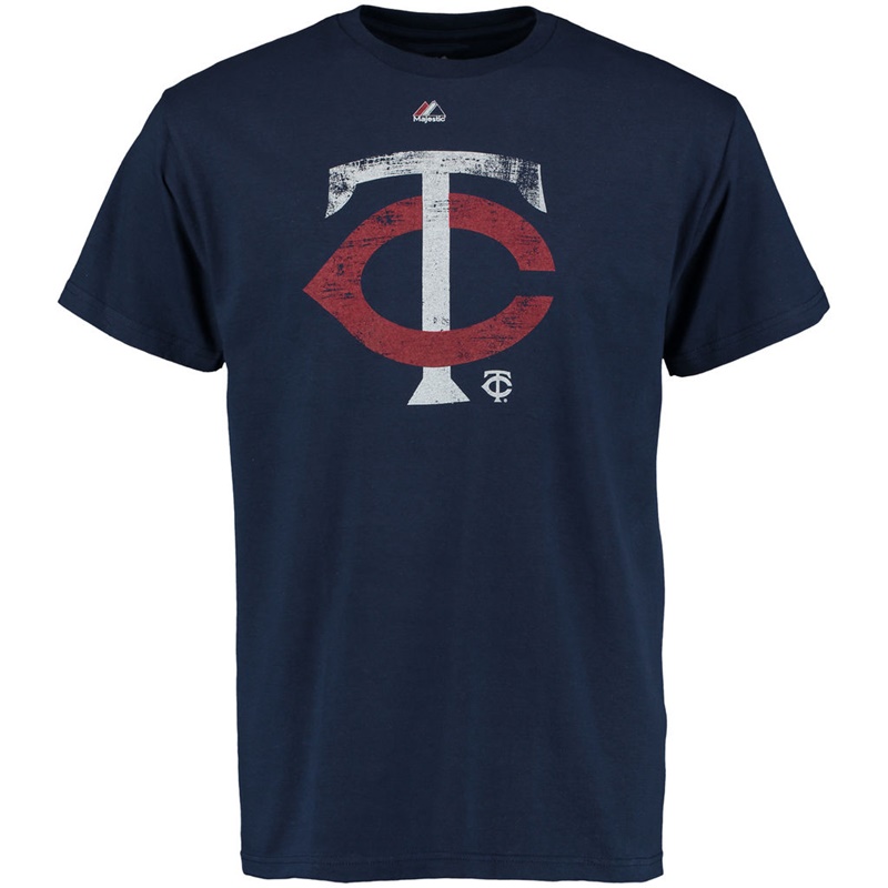 Men Distressed Best Dad Minnesota Twins Navy T-Shirt