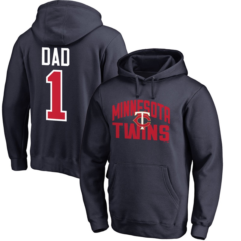 Men Minnesota Twins Navy Father's Day Dad #1 Pullover Hoodie