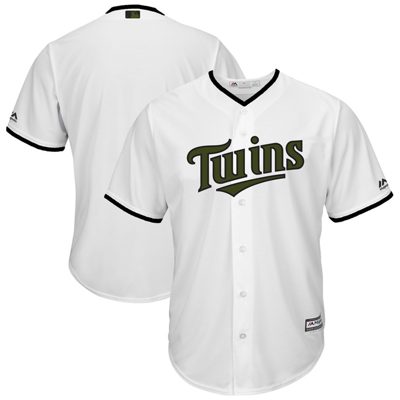 2017 Memorial Day Minnesota Twins Men White Cool Base Team Jersey