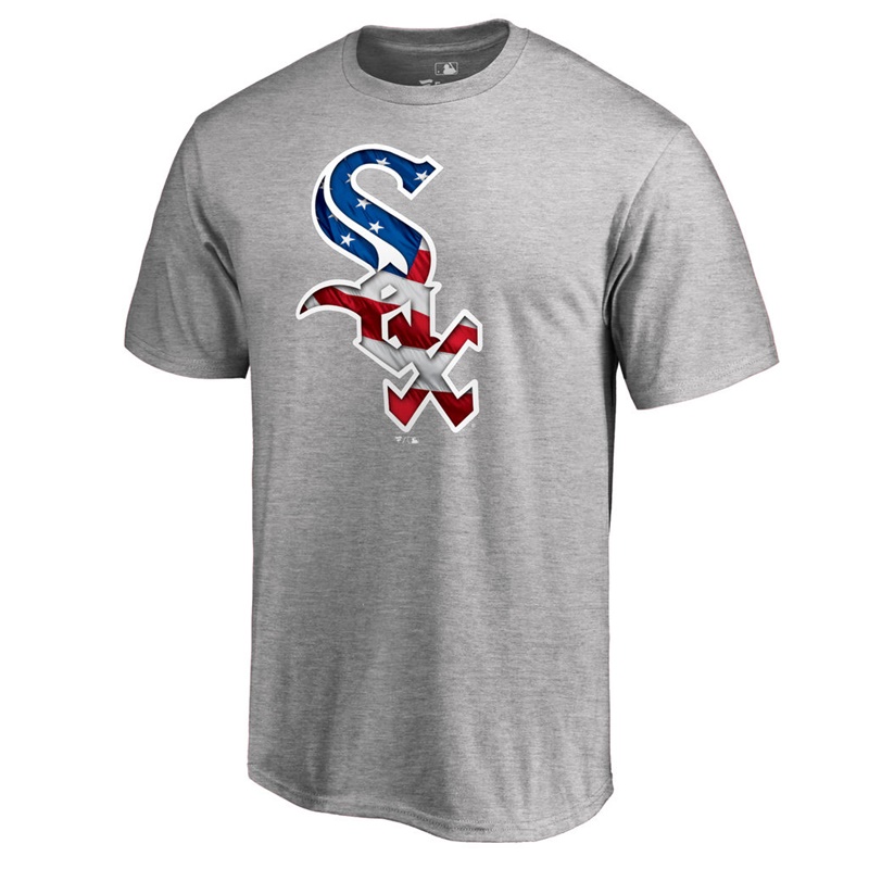 Men Chicago White Sox Big & Tall Banner Wave II Ash T-Shirt