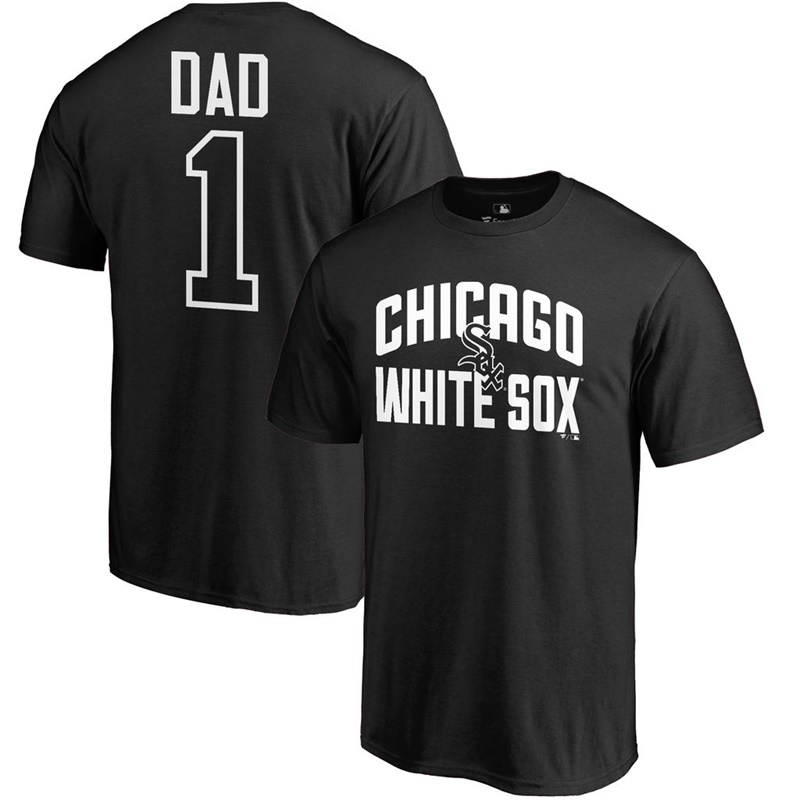 Men Big & Tall Chicago White Sox Dad #1 Black T-Shirt