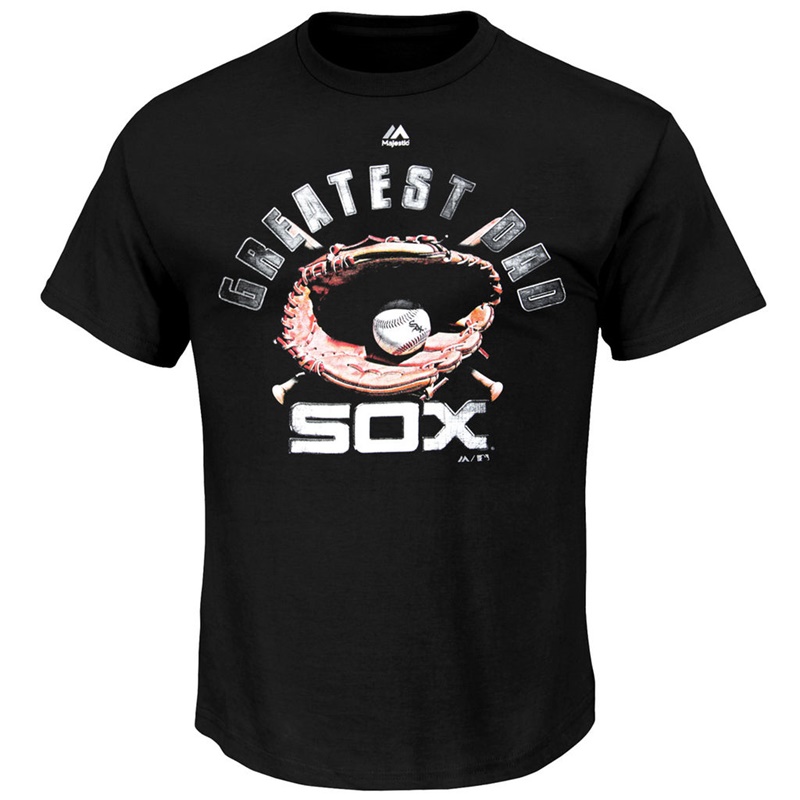 Men Greatest Dad II Chicago White Sox Black T-Shirt