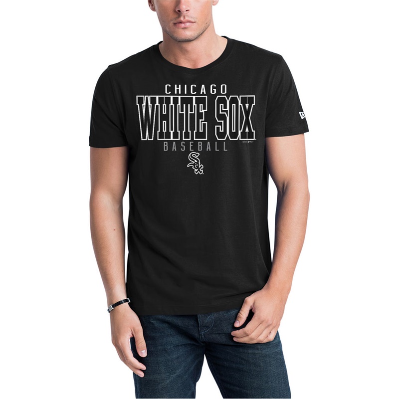 Men Chicago White Sox Black Jersey T-Shirt