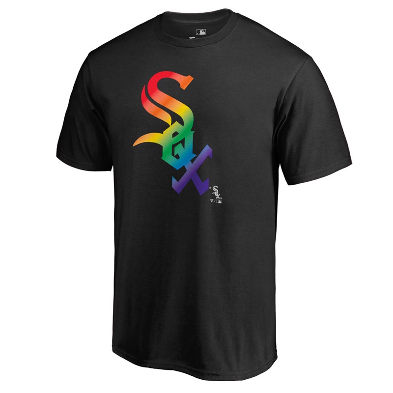 Men Chicago White Sox Pride Big & Tall Black T-Shirt