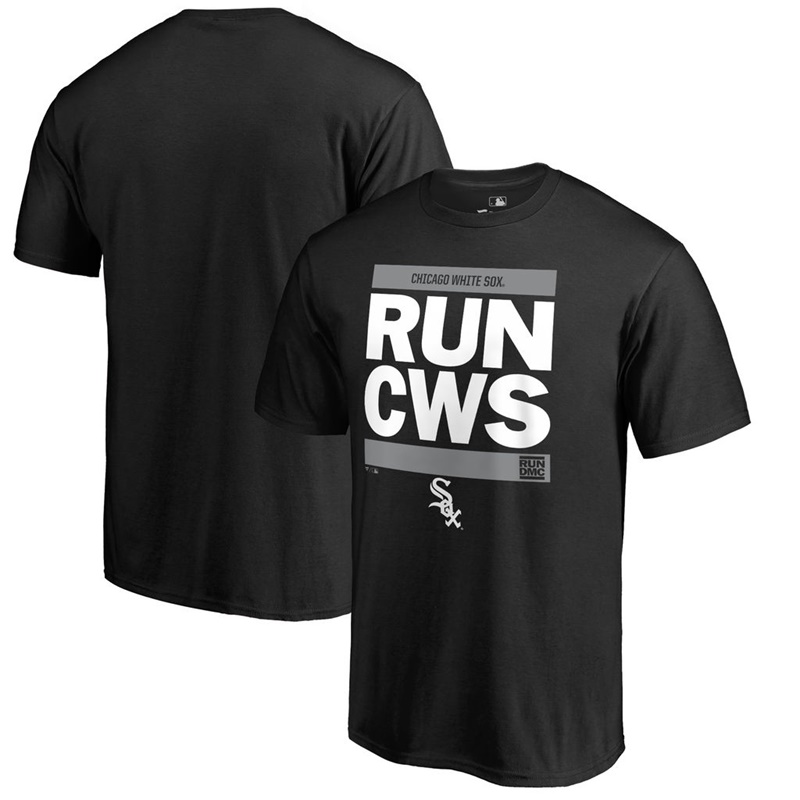 Men Chicago White Sox Black RUN CTY T-Shirt