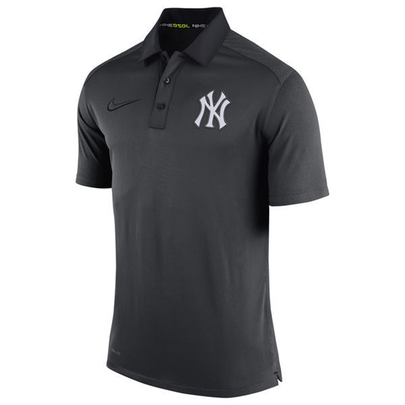 Men New York Yankees Anthracite Authentic Dri-FIT Elite Polo Shirt