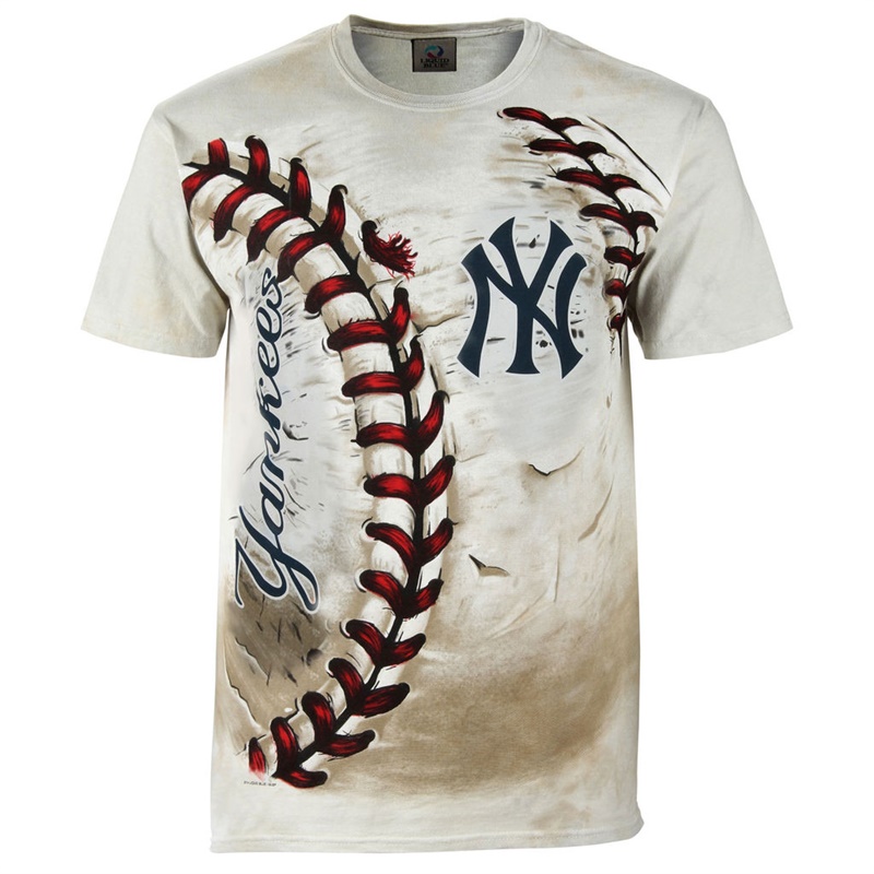 Men New York Yankees Hardball Tie-Dye Cream T-Shirt