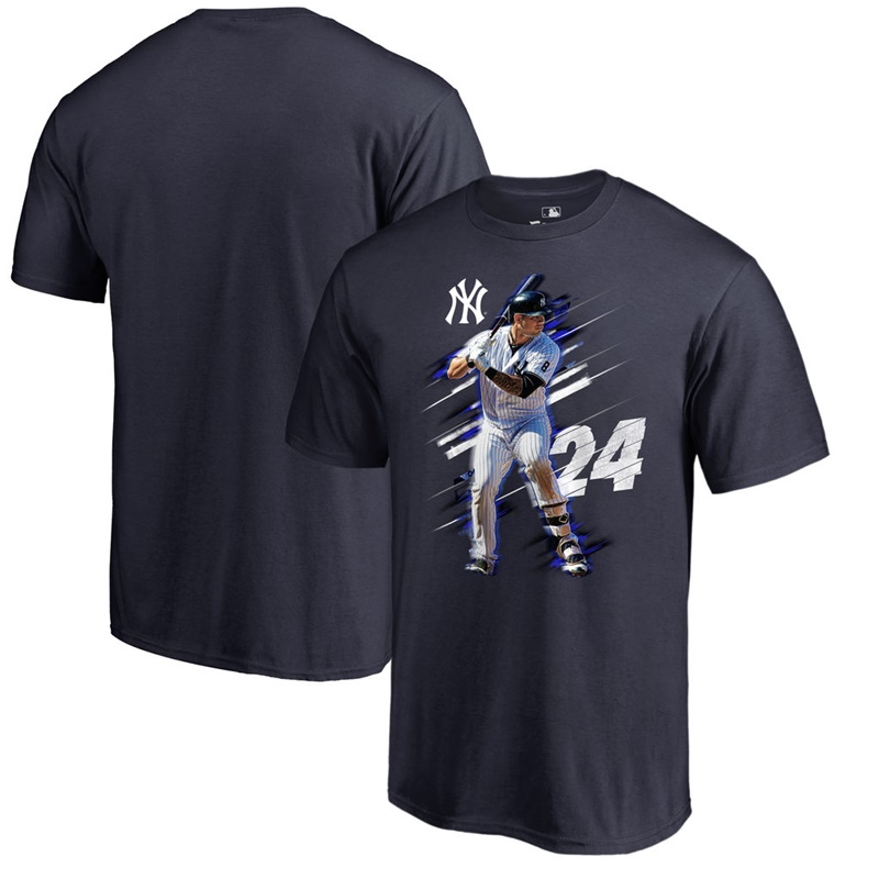 Men New York Yankees Gary Sanchez Fanatics Branded Fade Away Navy T-Shirt