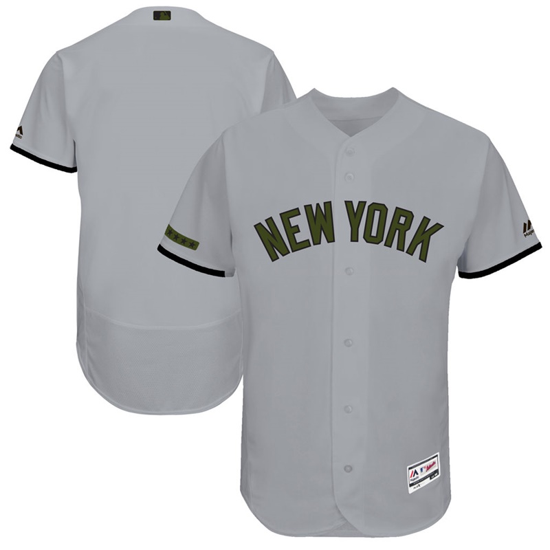 2017 Memorial Day Men New York Yankees Gray Flex Base Team Jersey