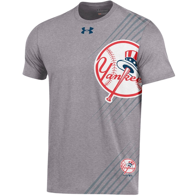 Men New York Yankees Limitless Logo Tri-Blend Gray T-Shirt