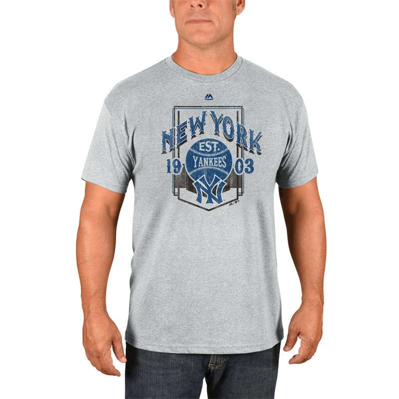 Men New York Yankees Gray Vintage Style T-Shirt