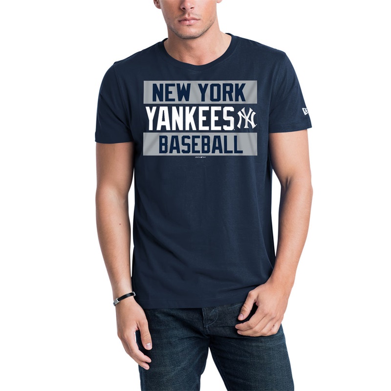 Men New York Yankees Navy Bars Jersey T-Shirt