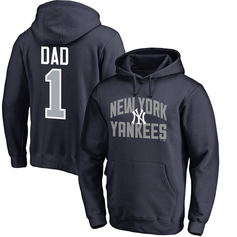 Men New York Yankees Navy Father's Day Dad #1 Pullover Hoodie