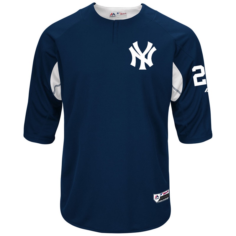 Men New York Yankees Gary Sanchez On-Field 3/4-Sleeve Player Batting Practice Jersey -  Navy