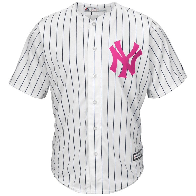 2017 Mother's Day New York Yankees Men White Cool Base Replica Jersey