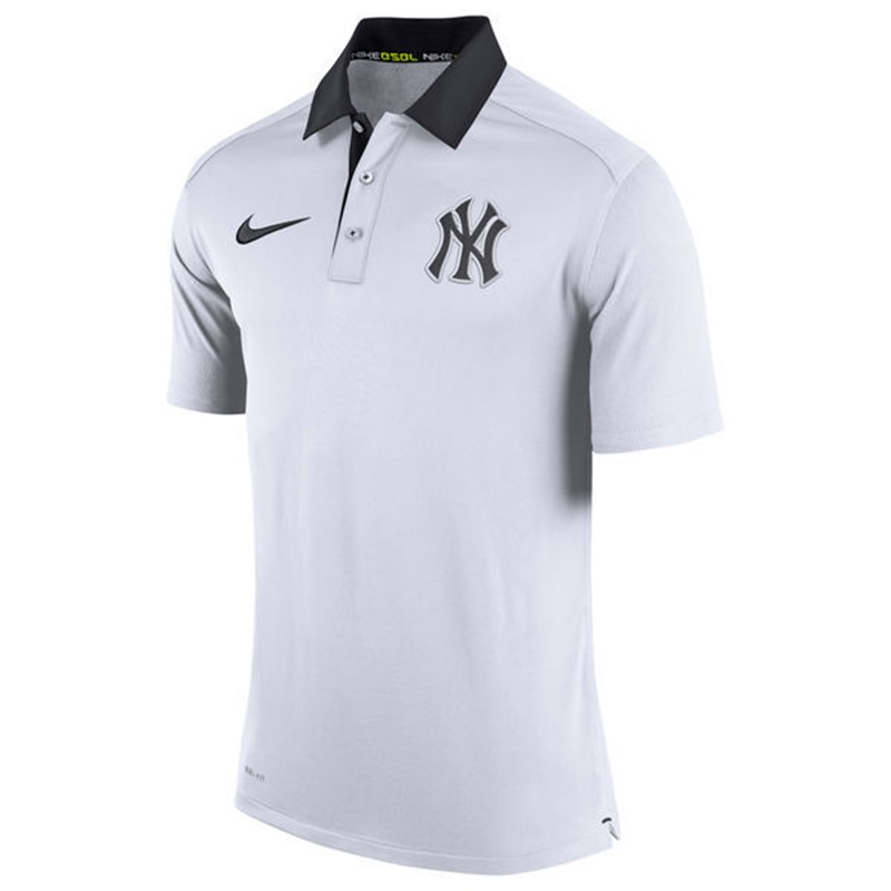 Men New York Yankees White Authentic Dri-FIT Elite Polo Shirt