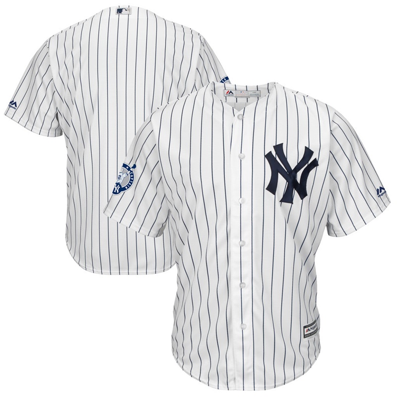 Men New York Yankees White Derek Jeter Retirement Patch Cool Base Team Jersey