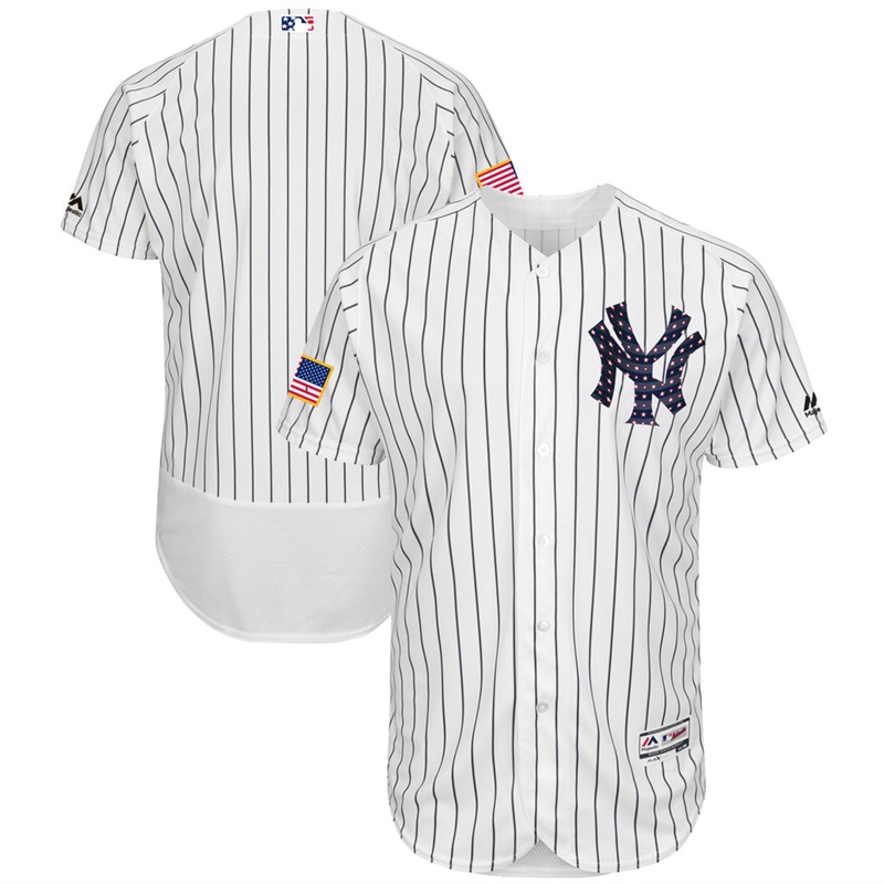 Independence Day Men New York Yankees White 2017 Stars & Stripes Flex Base Team Jersey