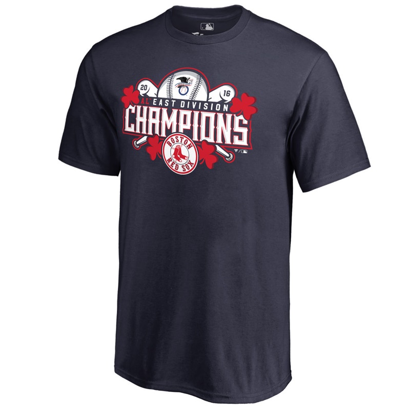 Mens 2016 AL East Division Champions Boston Red Sox Navy Captain T-Shirt