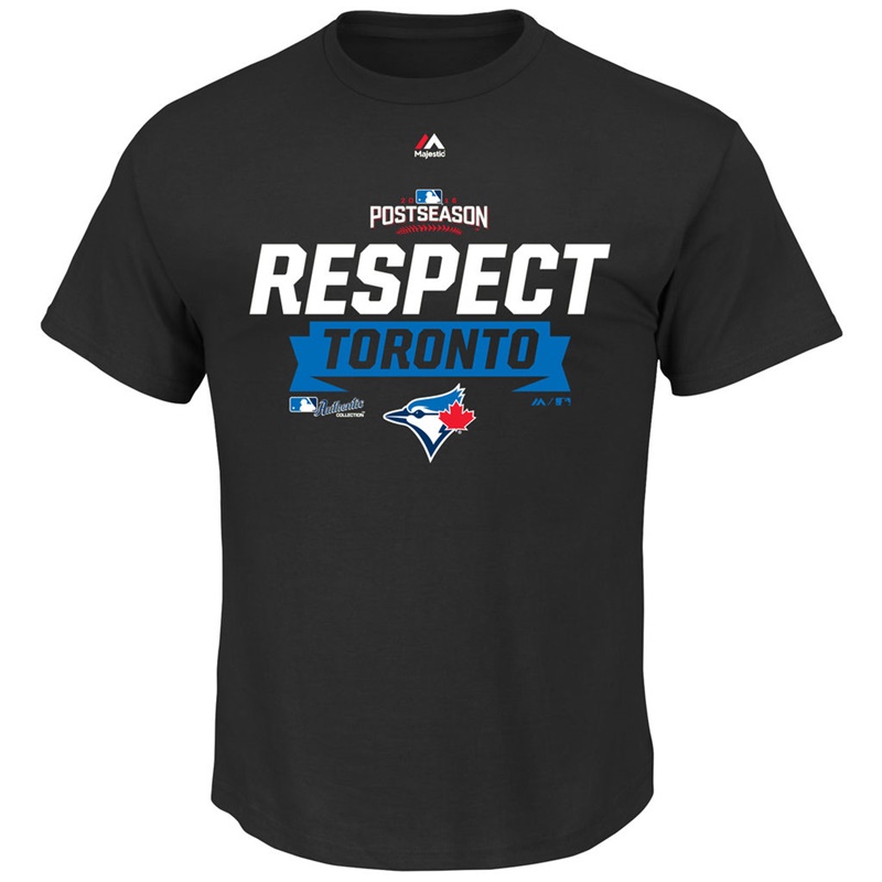 Mens Toronto Blue Jays Black 2016 Division Series Clincher Respect T-Shirt