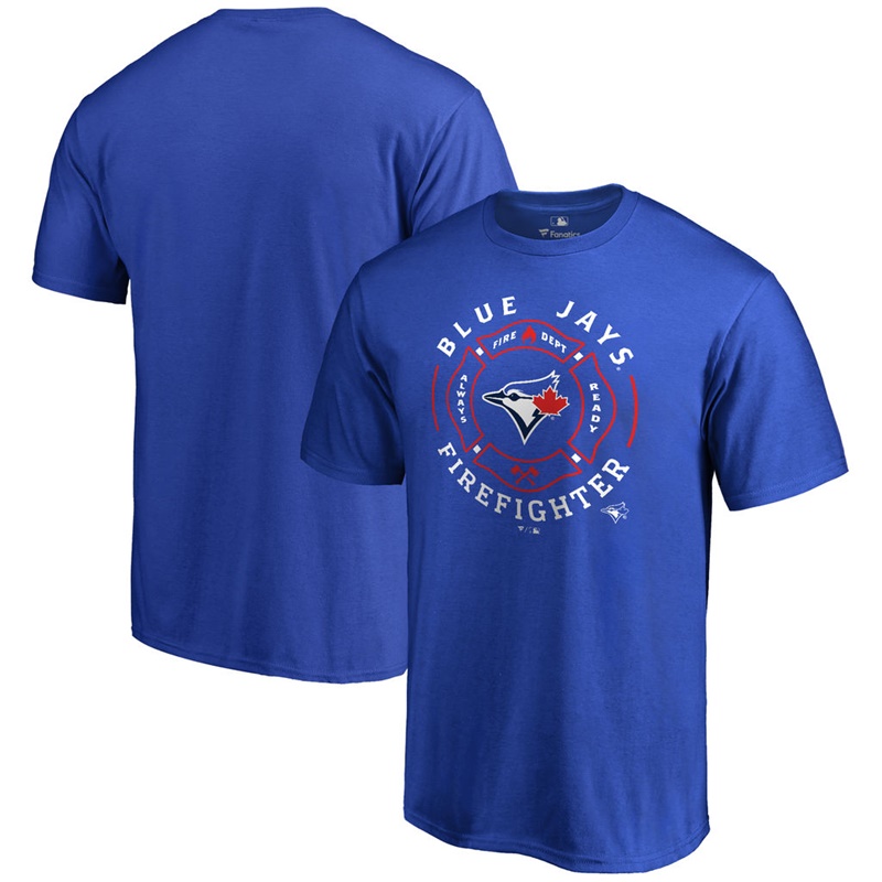 Mens Toronto Blue Jays Royal Short Sleeve Firefighter T-Shirt