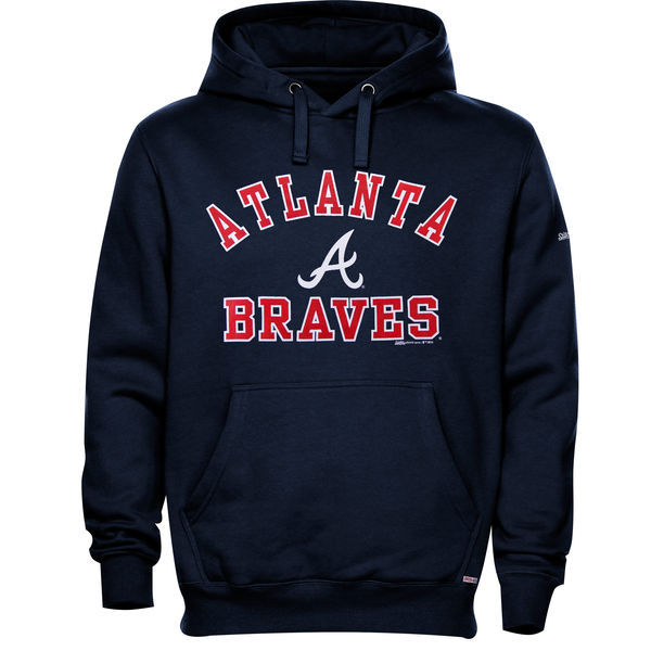 Men's Atlanta Braves Navy Stiches Fleece Pullover Hoodie