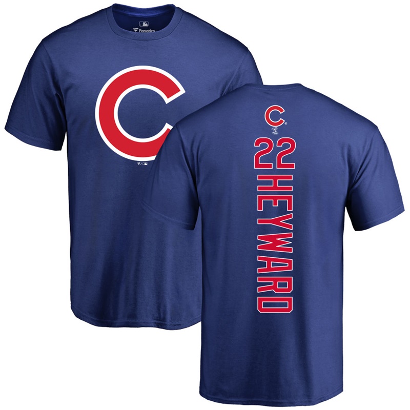 Men's Chicago Cubs Jason Heyward #22 Royal Backer Short Sleeve T-Shirt