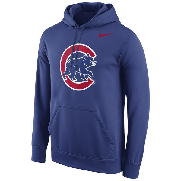 Men's Chicago Cubs Royal Primary Logo Fleece Pullover Hoodie