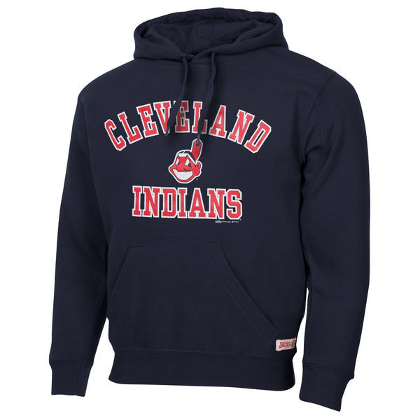 Men's Cleveland Indians Navy Stiches Fleece Pullover Hoodie