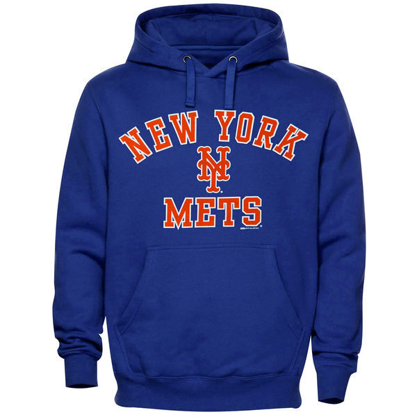 Men's New York Mets Royal Stiches Fleece Pullover Hoodie