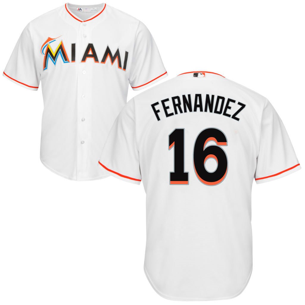 Mens Miami Marlins Jose Fernandez #16 Home White Cool Base Jersey