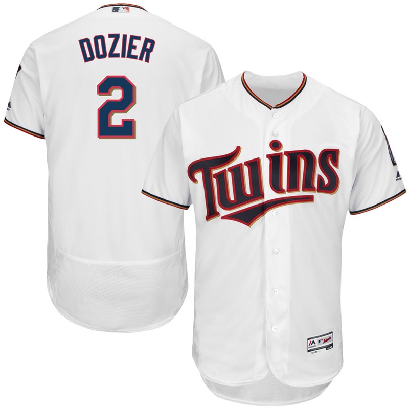 Mens Minnesota Twins Brian Dozier #2 Home White Cool Base Jersey